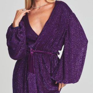 NWT Retrofete Gabrielle Sequin Robe, Royal Purple
